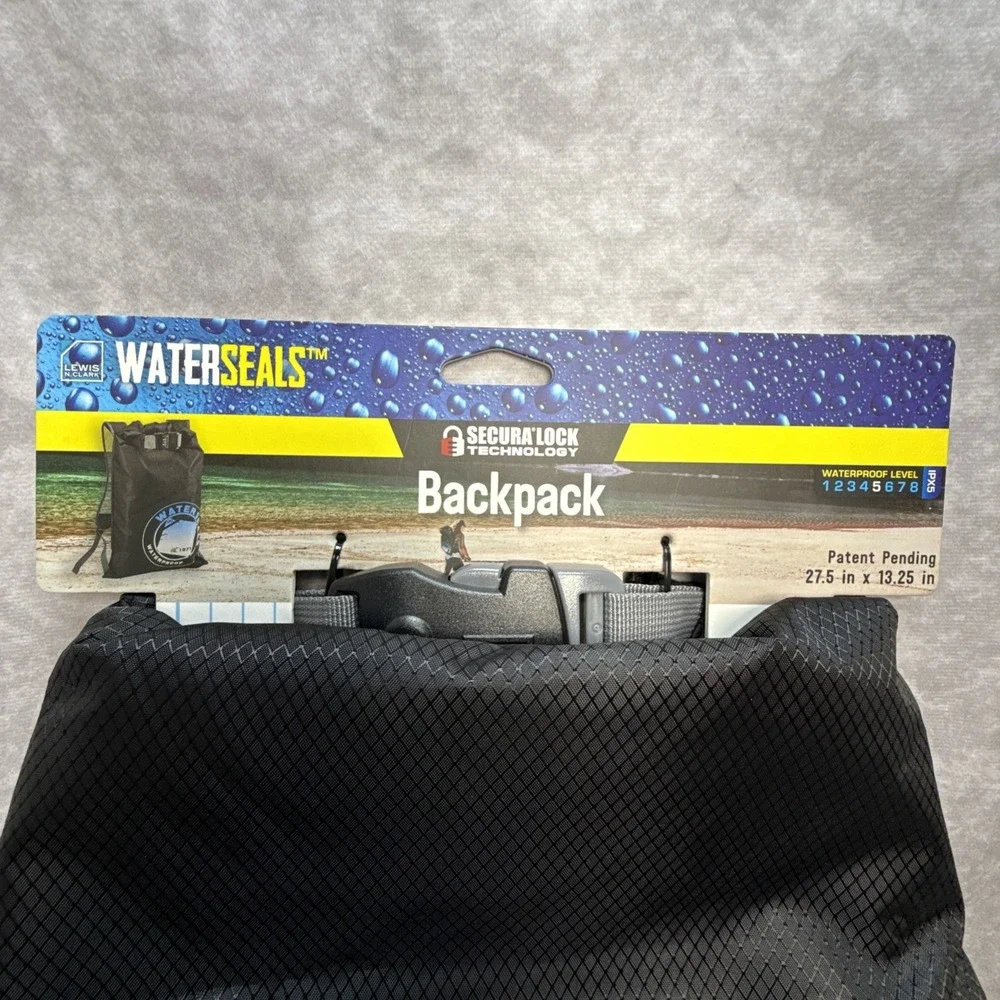 WaterSeals Locking Backpack + Waterproof Bag for Women & Men w Ripstop Material